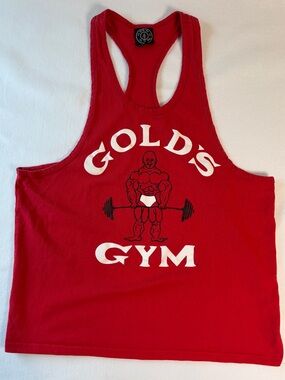 Vintage Golds Gym Tank Top Muscle Shirt Made In USA Size L 80s 90s Style Red